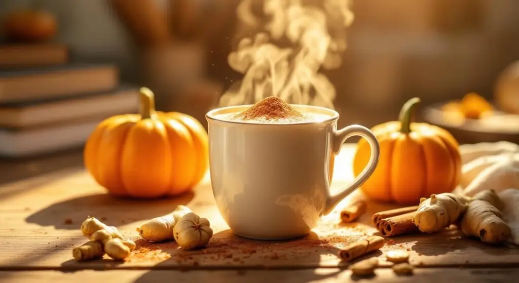 Smoothie cald de dovleac cu ghimbir și scorțișoară