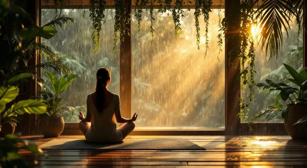 10 Ore de Ploaie Tropicală pentru Meditația Profundă
