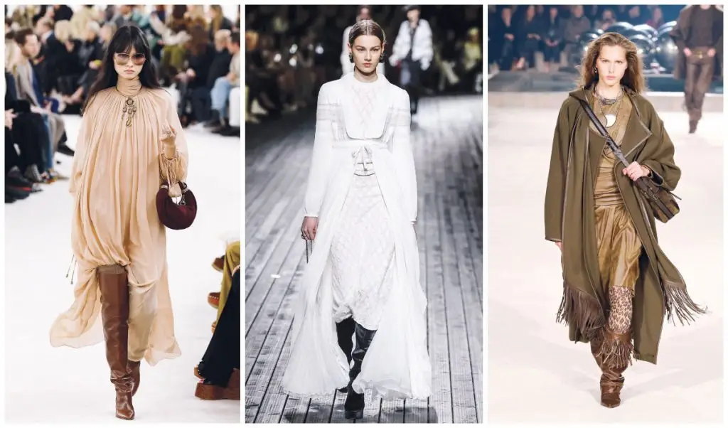 Stilul boho cucerește iarna: cum porți rochii vaporoase cu cizme înalte - Timp liber