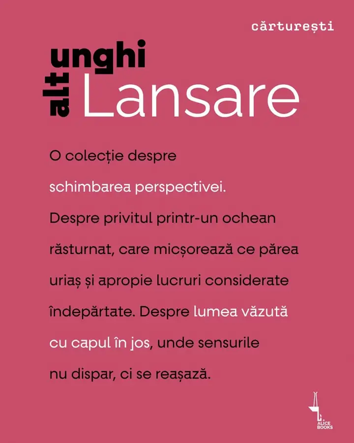 Alice Books lansează ALT UNGHI - o colecție care ne invită să privim lumea cu alți ochi