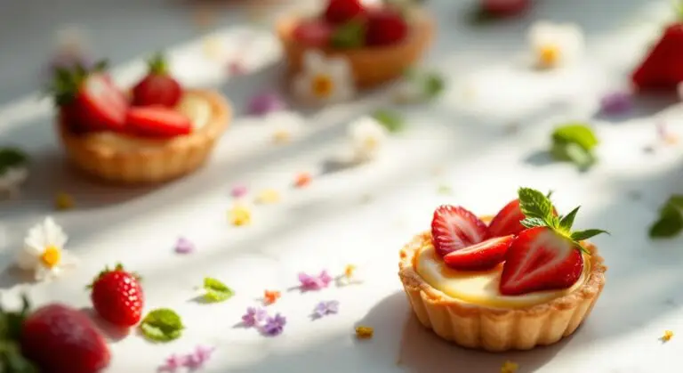 Tarte cu cremă de lămâie și fructe de primăvară