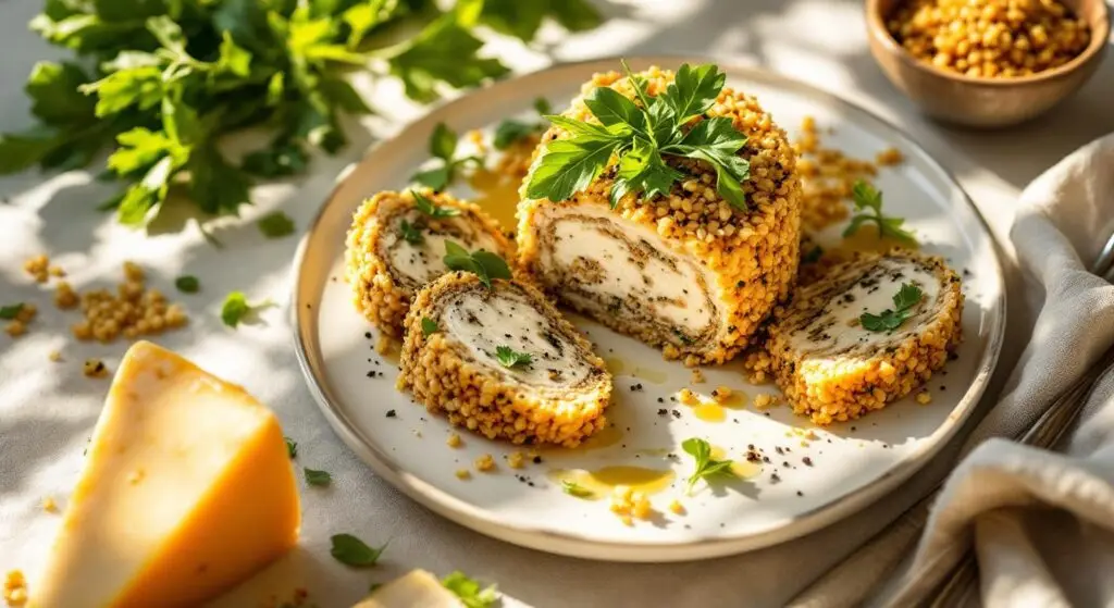 Terrine de quinoa cu brânză de capră și rucola