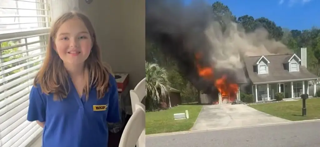 O fetiță de 12 ani și-a salvat frații dintr-o casă în flăcări și a devenit eroul familiei sale