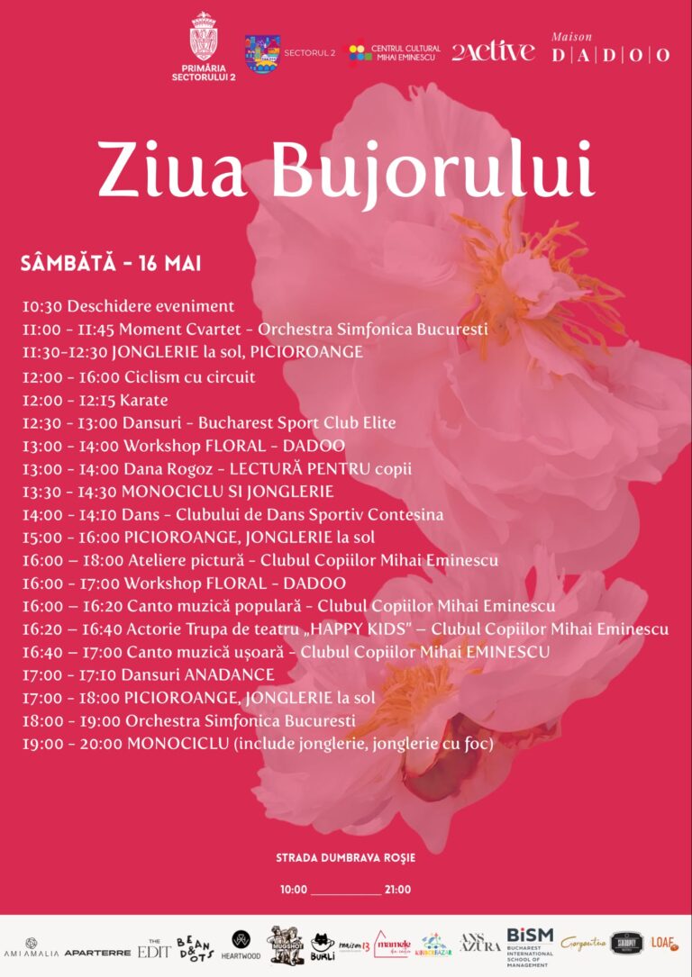 Un weekend cu flori, ateliere și timp frumos împreună: „Ziua Bujorului” aduce comunitatea mai aproape