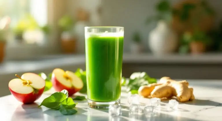 Smoothie Verde de Primăvară cu Spanac Baby, Măr Verde și Ghimbir Proaspăt