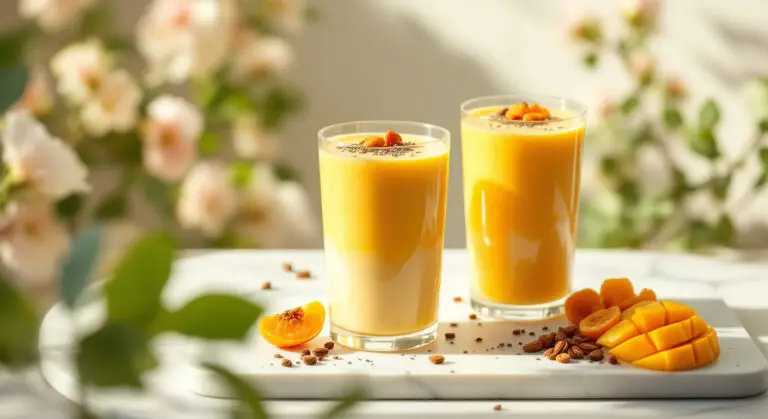 Lassi de Caise și Cardamom cu Miere de Salcâm și Semințe de Chia