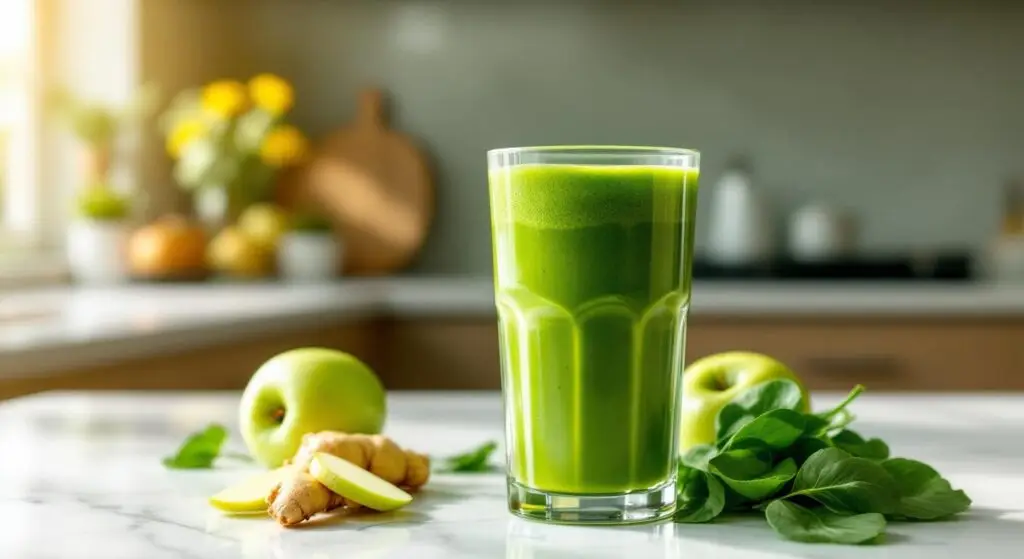 Smoothie Verde de Primăvară cu Spanac, Măr și Ghimbir