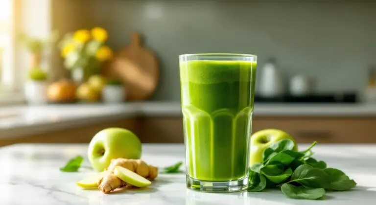 Smoothie Verde de Primăvară cu Spanac, Măr și Ghimbir