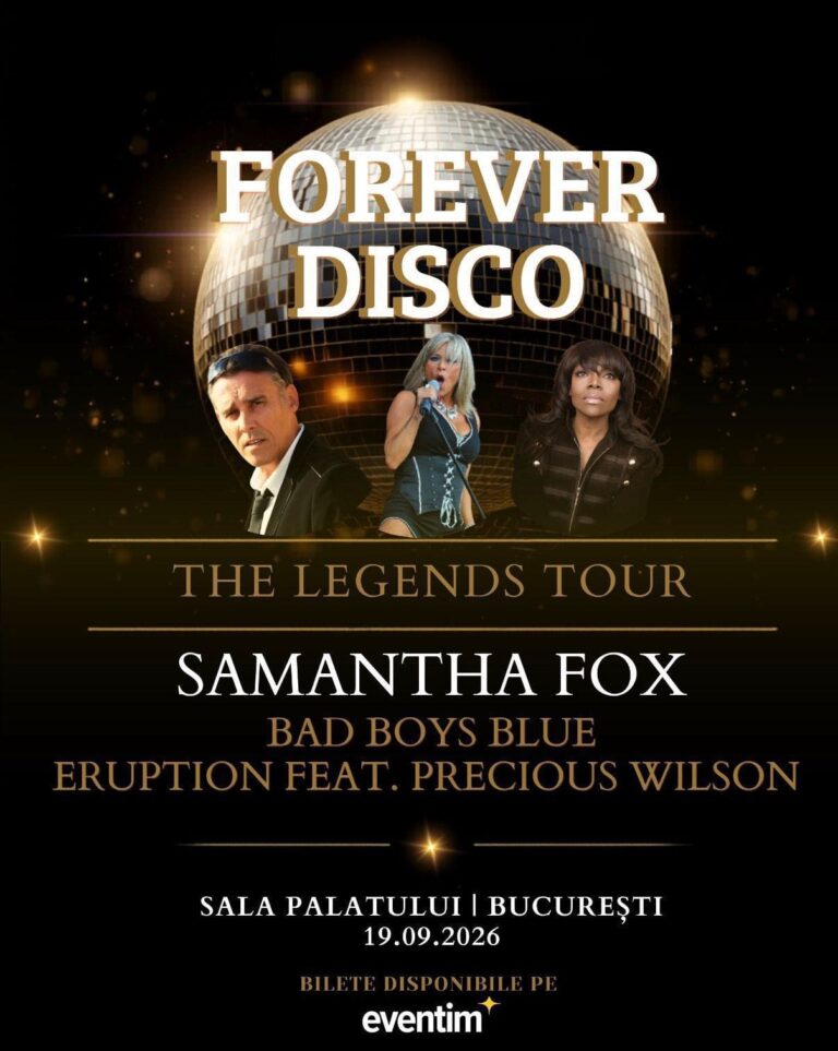 FOREVER DISCO – THE LEGENDS TOUR: Samantha Fox, Bad Boys Blue și Eruption concertează la Sala Palatului