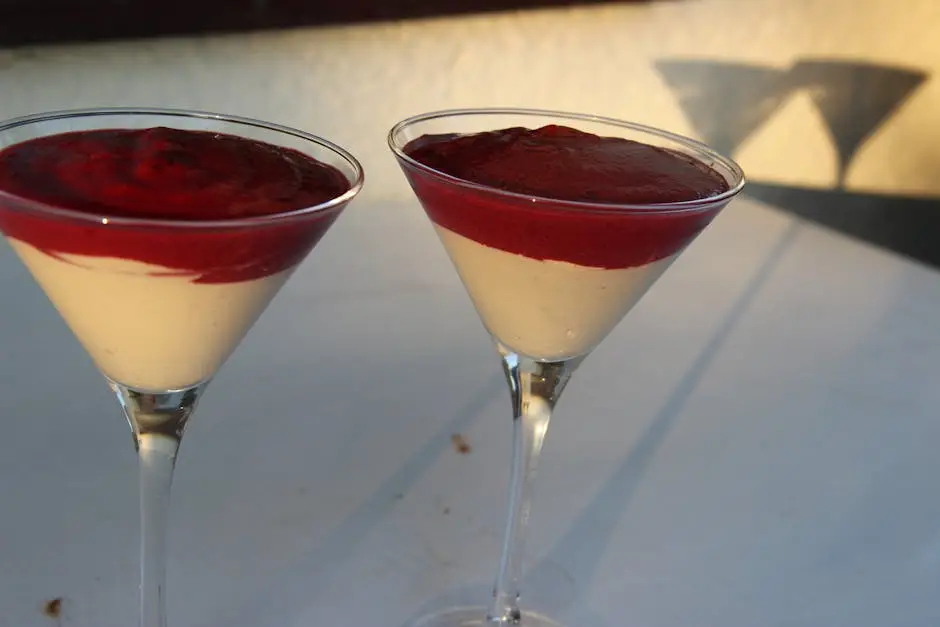 Panna Cotta de Iaurt cu Piure de Zmeură și Petale de Trandafir