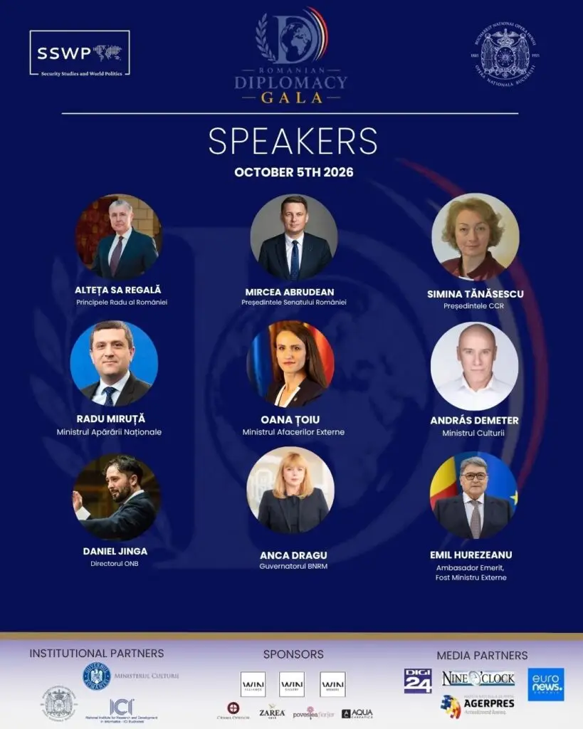 Gala Diplomației Române 2026 aduce la București reprezentanți ai diplomației, mediului de afaceri și culturii